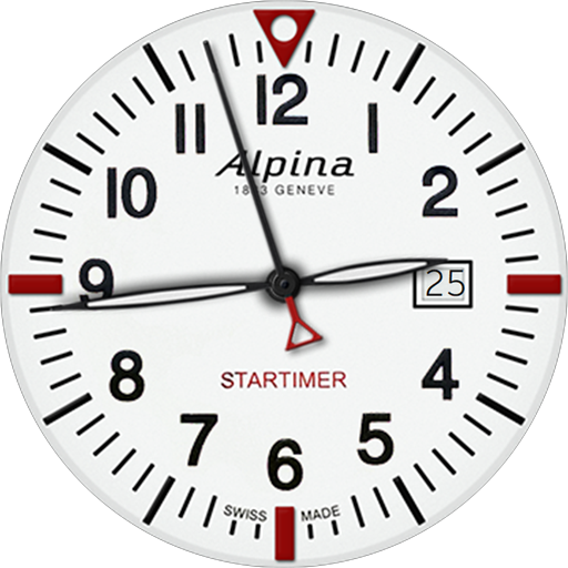 Alpina Startimer Pilot<br>
Quartz Watch face